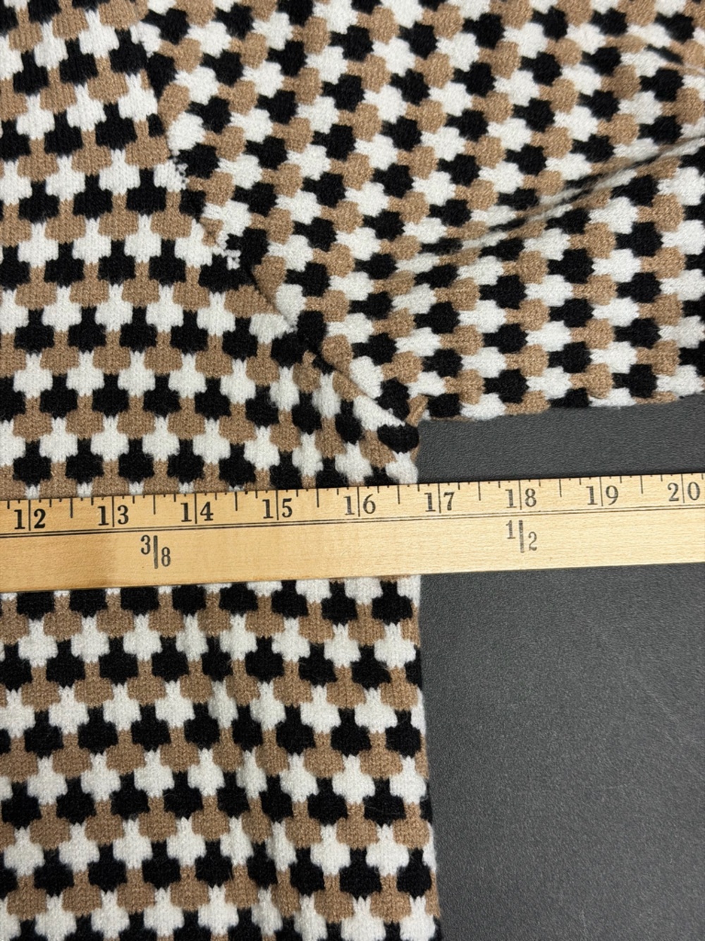 Show Me Your Mumu Black, Cream & Brown Houndstooth Knit Mini Sweater Dress - Picture 12 of 16